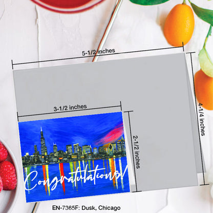 Dusk, Chicago, Greeting Card (#7365F)