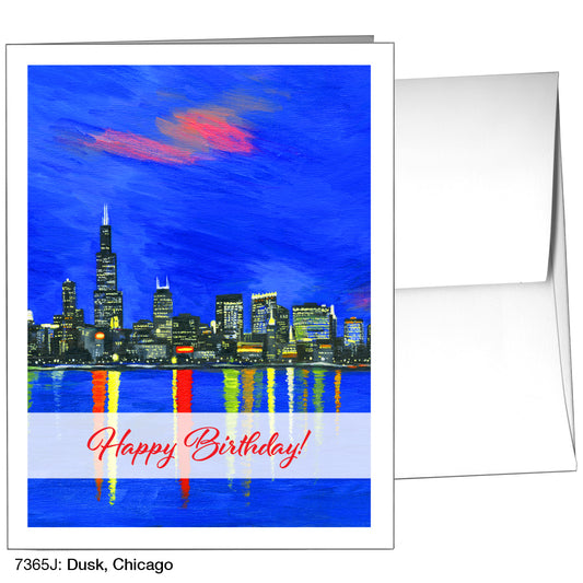Dusk, Chicago, Greeting Card (7365J)