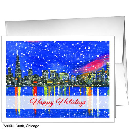 Dusk, Chicago, Greeting Card (7365N)