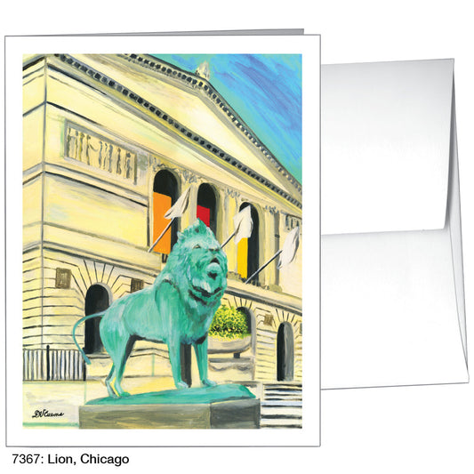 Lion, Chicago, Greeting Card (7367A), A2 Card Front, www.printedcanvas.com