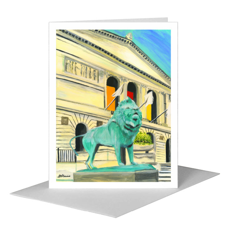 Lion, Chicago, Greeting Card (#7367A) A2 Card Front, www.printedcanvas.com