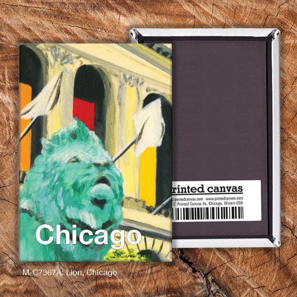 Lion, Chicago, Magnet (M-7367A), front, printedcanvas.com