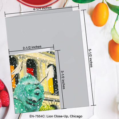 Lion, Chicago, Greeting Card (7367C), Enclosure Card, www.printedcanvas.com