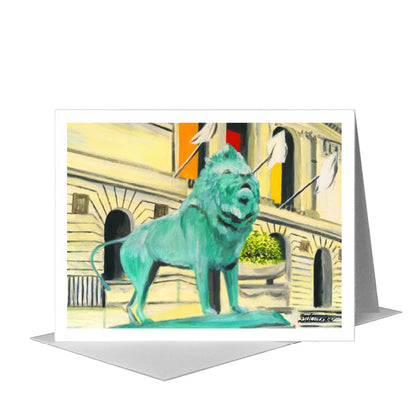 Lion, Chicago, Greeting Card (#7367D) A2 Card Front, www.printedcanvas.com