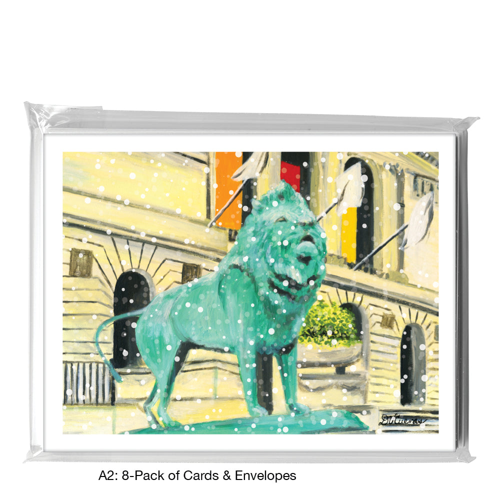 Lion, Chicago, Greeting Card (7367E), A2 8-Pack, printedcanvas.com