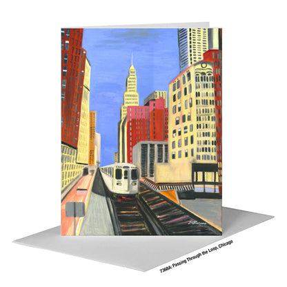 Passing through the Loop, Chicago, Greeting Card (#7368A)