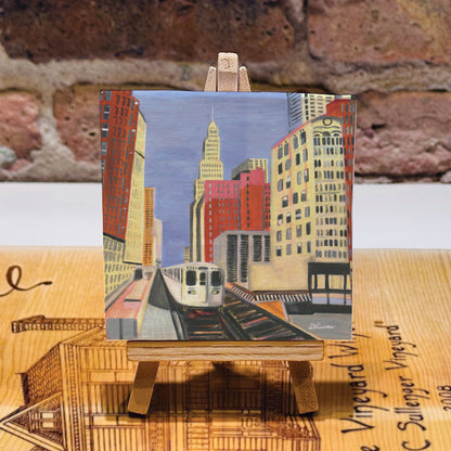 Passing through the Loop, Chicago, Mini Artwork (MA-7368B)
