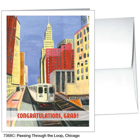 Passing Through The Loop, Chicago, Greeting Card (7368C)