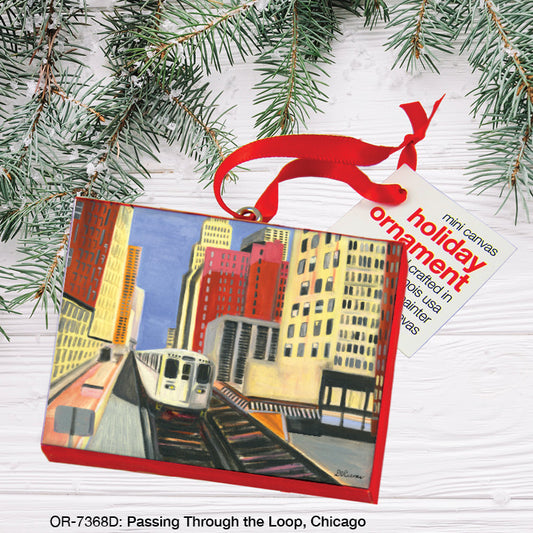 Passing Through The Loop, Chicago, Ornament (OR-7368D), Front, printedcanvas.com