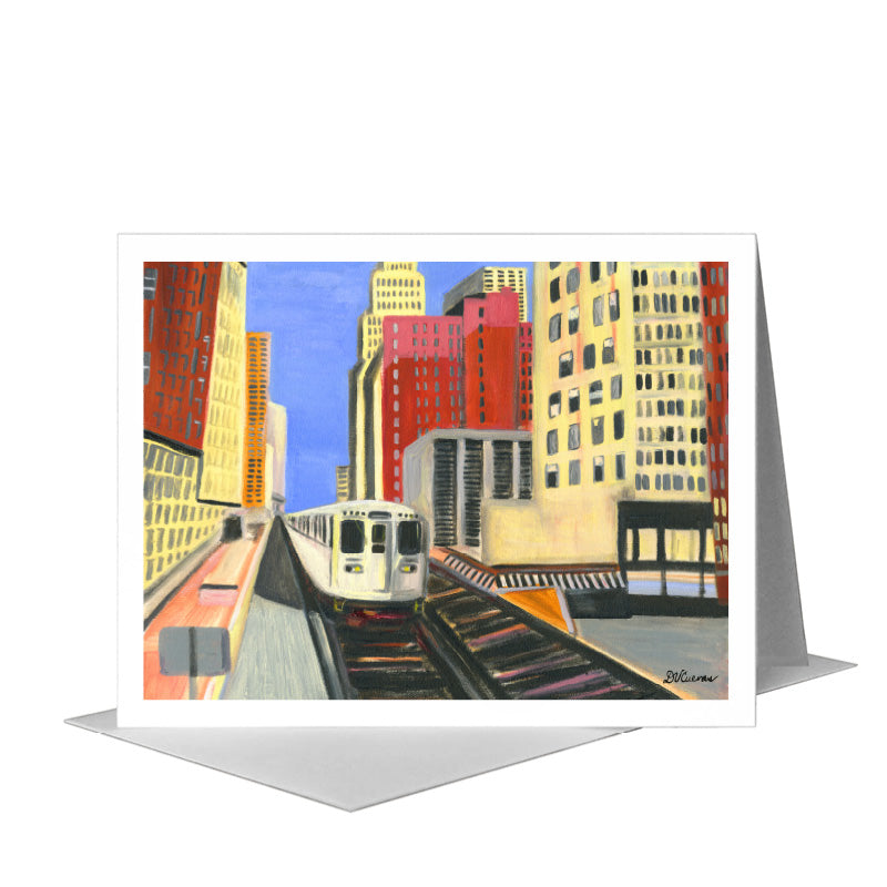Passing through the Loop, Chicago, Greeting Card (#7368D) A2 Card Front, www.printedcanvas.com
