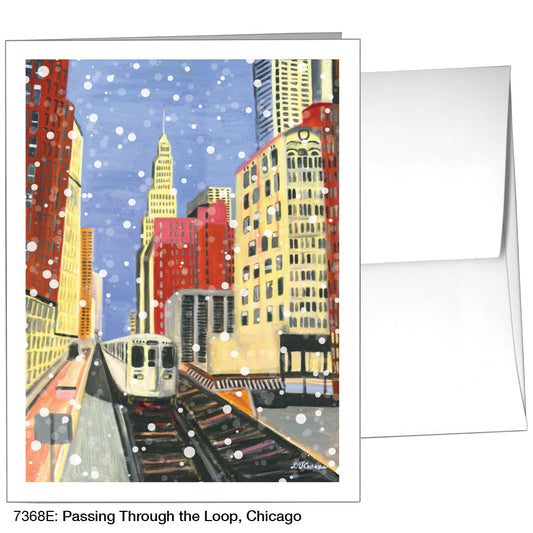 Passing Through The Loop, Chicago, Greeting Card (7368E), A2, printedcanvas.com