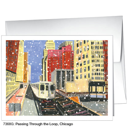 Passing Through The Loop, Chicago, Greeting Card (7368G), A2, printedcanvas.com