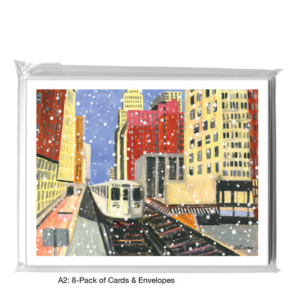 Passing Through The Loop, Chicago, Greeting Card (7368G), A2 8-Pack, printedcanvas.com