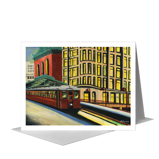 Library 1, Chicago, Greeting Card (#7378B) A2 Card Front, www.printedcanvas.com
