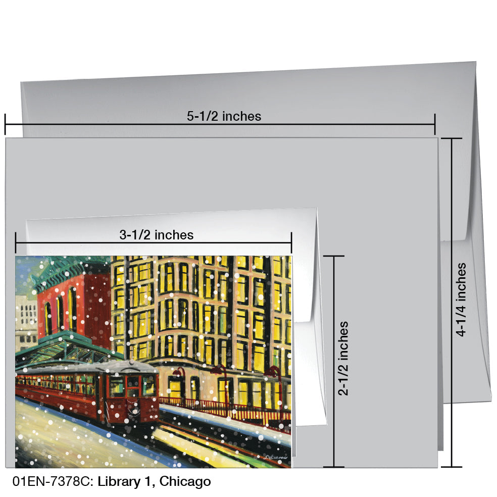 Library 1, Chicago, Greeting Card (7378C), Enclosure, printedcanvas.com