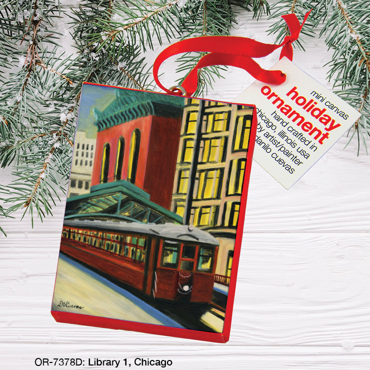 Library 1, Chicago, Ornament (OR-7378D), Front, printedcanvas.com
