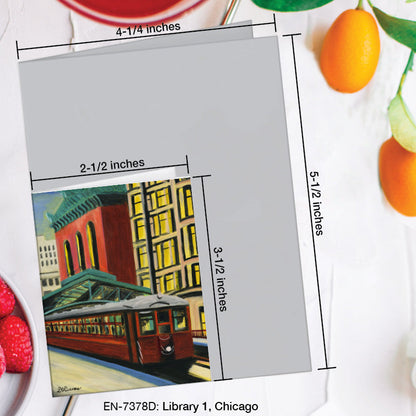 Library 1, Chicago, Greeting Card (7378D), Enclosure Card, www.printedcanvas.com