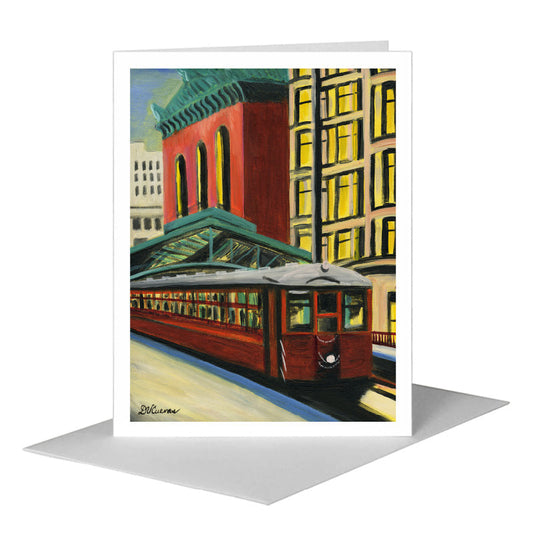 Library 1, Chicago, Greeting Card (#7378D) A2 Card Front, www.printedcanvas.com