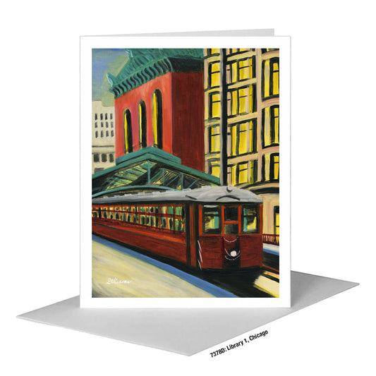 Library 1, Chicago, Greeting Card (#7378D)