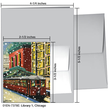 Library 1, Chicago, Greeting Card (7378E), Enclosure, printedcanvas.com