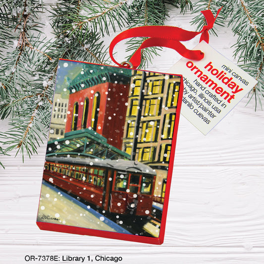 Library 1, Chicago, Ornament (OR-7378E), Front, printedcanvas.com