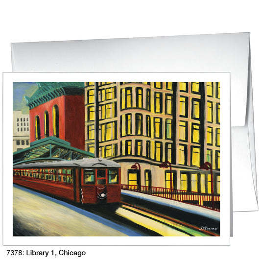 Library 1, Chicago, Greeting Card (7378B), A2 Card Front, www.printedcanvas.com