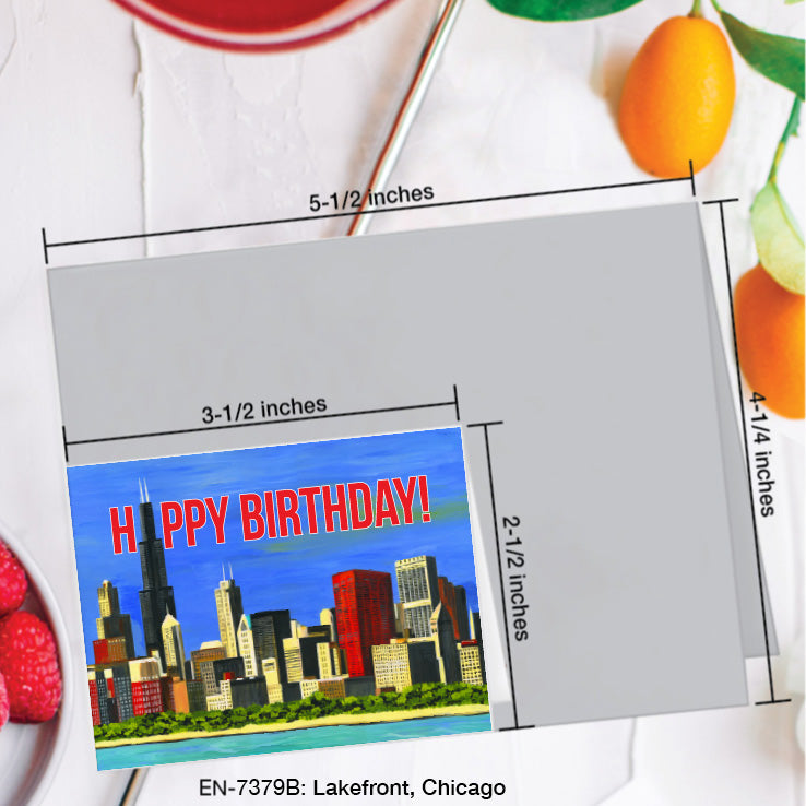 Lakefront, Chicago, Greeting Card (7379B), Enclosure, www.printedcanvas.com