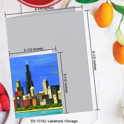 Lakefront, Chicago, Greeting Card (7379J), Enclosure Card, www.printedcanvas.com