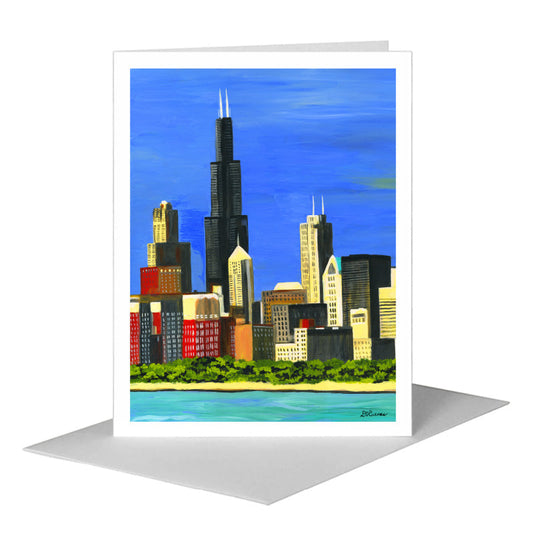 Lakefront, Chicago, Greeting Card (#7379J) A2 Card Front, www.printedcanvas.com