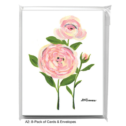 Old Garden Rose 2, Greeting Card (7381A), A2 8-Pack, printedcanvas.com