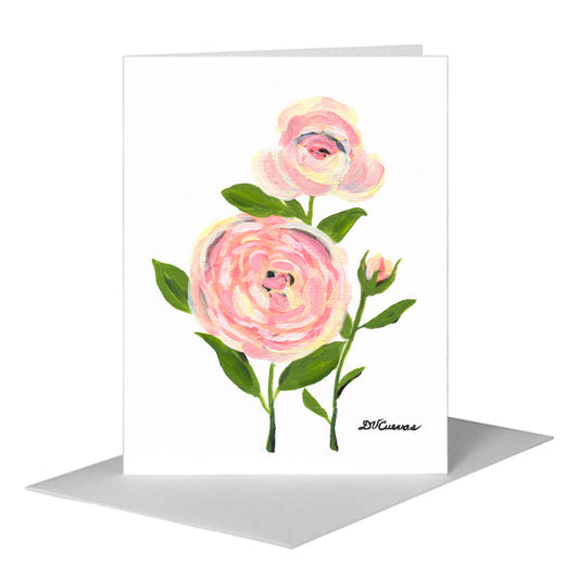 Old Garden Rose 2, Greeting Card (#7381A) A2 Card Front, www.printedcanvas.com