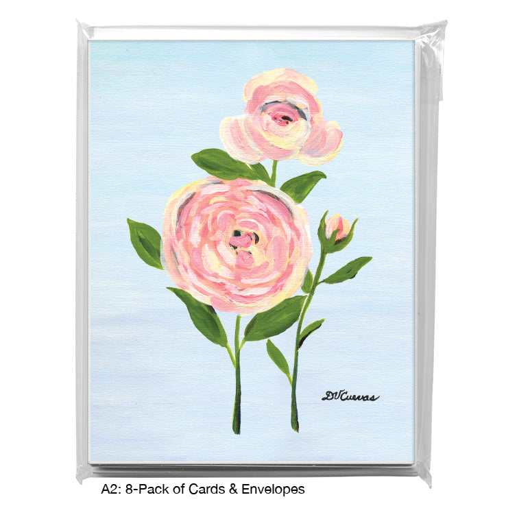 Old Garden Rose 2, Greeting Card (7381B), A2 Card 8-Pack, www.printedcanvas.com