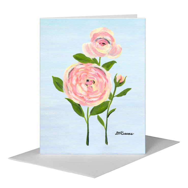Old Garden Rose 2, Greeting Card (#7381B) A2 Card Front, www.printedcanvas.com