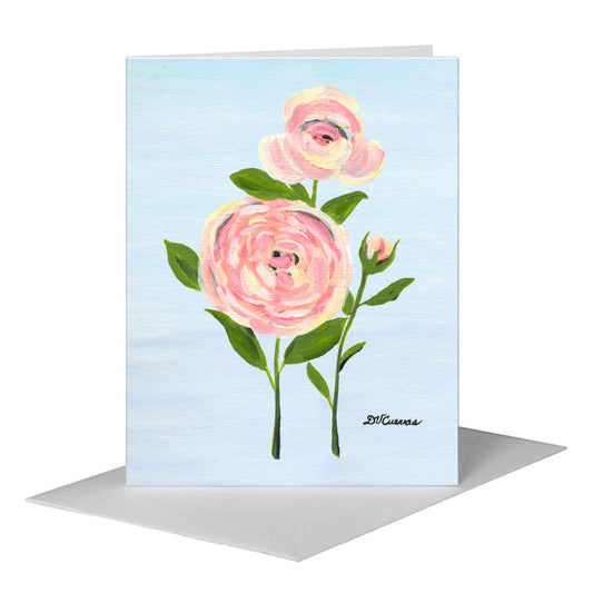 Old Garden Rose 2, Greeting Card (#7381B) A2 Card Front, www.printedcanvas.com