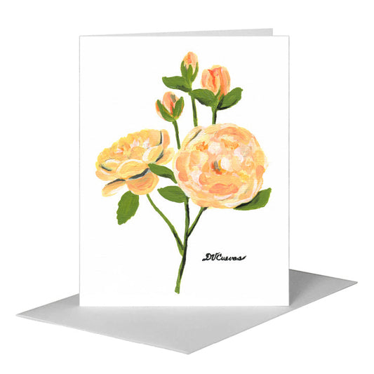 Old Garden Rose 3, Greeting Card (#7383A) A2 Card Front, www.printedcanvas.com