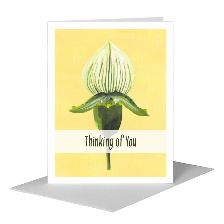 Paphiopedilum, Greeting Card (#7390A), A2 Card Front, www.printedcanvas.com