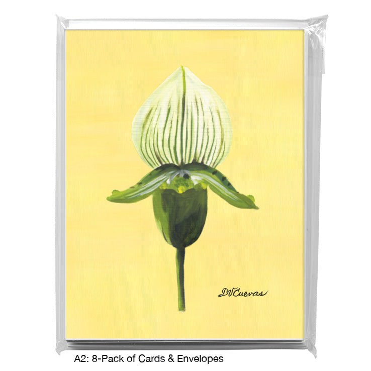 Paphiopedilum, Greeting Card (7390C), 8-Pack, www.printedcanvas.com
