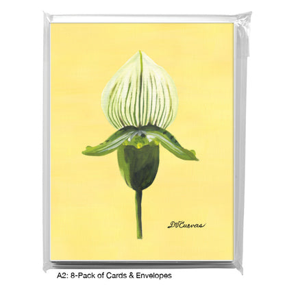 Paphiopedilum, Greeting Card (7390C), 8-Pack, www.printedcanvas.com
