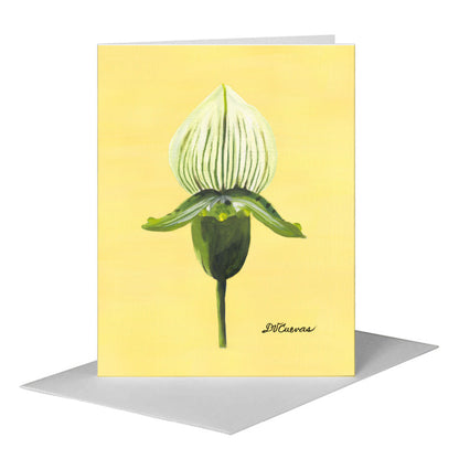 Paphiopedilum, Greeting Card (#7390C), A2 Card Front, www.printedcanvas.com