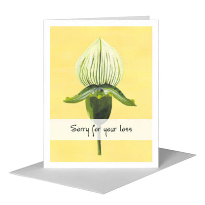 Paphiopedilum, Greeting Card (#7390G) A2 Card Front, www.printedcanvas.com