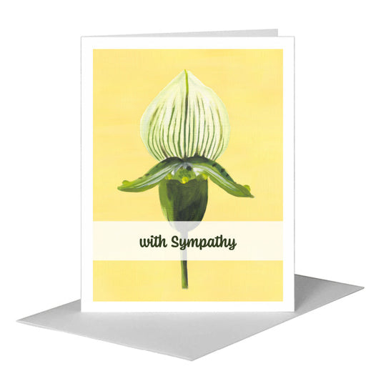 Paphiopedilum, Greeting Card (#7390J) A2 Card Front, www.printedcanvas.com