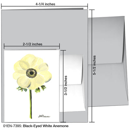 Black-Eyed White Anemone, Greeting Card (7395), Enclosure, printedcanvas.com