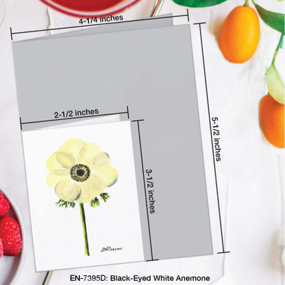 Black-Eyed White Anemone, Greeting Card (7395D), Enclosure Card, www.printedcanvas.com