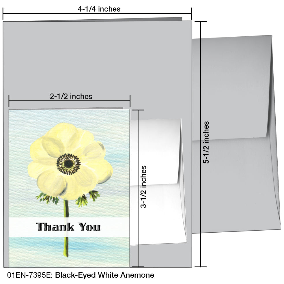 Black-Eyed White Anemone, Greeting Card (7395E), Enclosure, printedcanvas.com