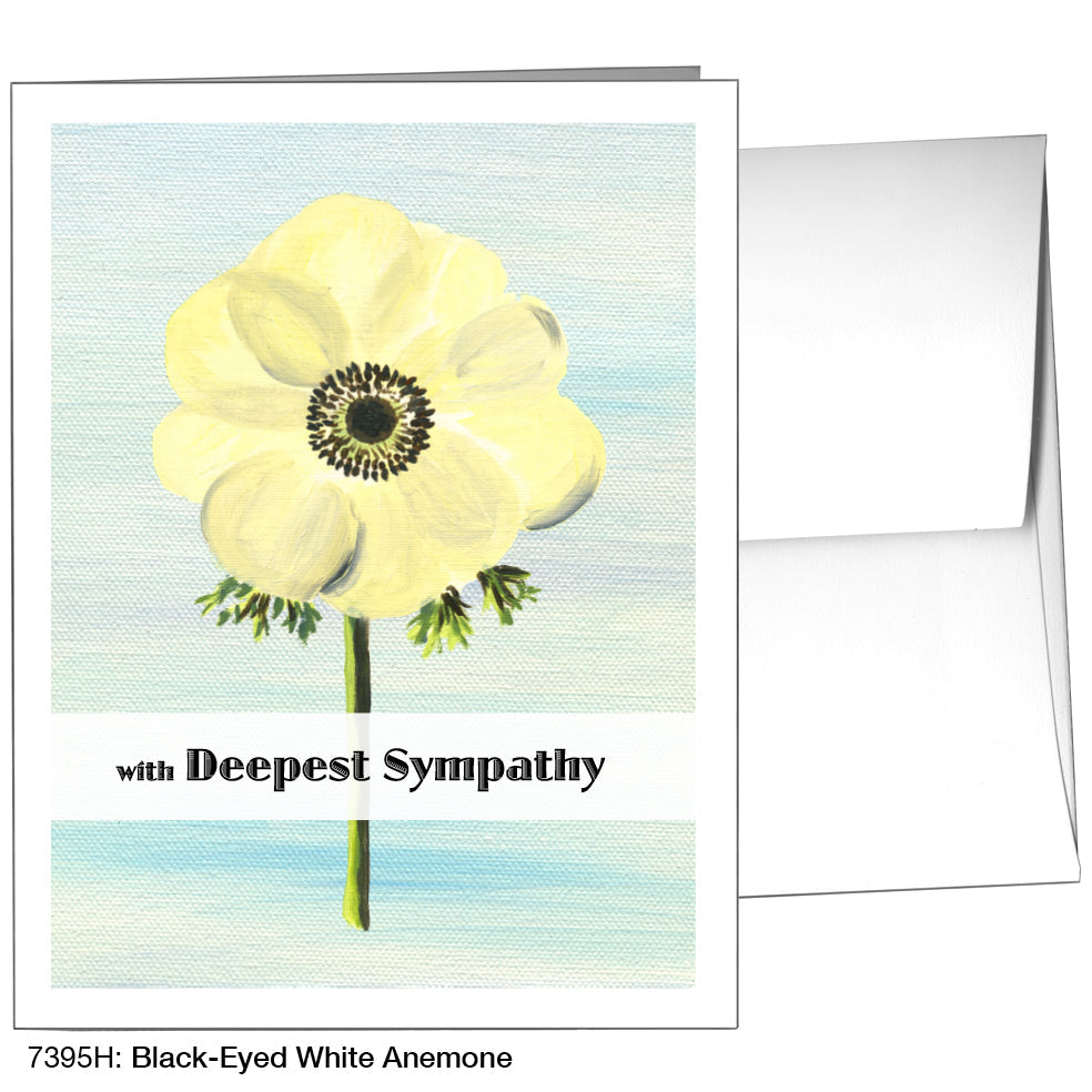 Black-Eyed White Anemone, Greeting Card (7395H), A2, printedcanvas.com