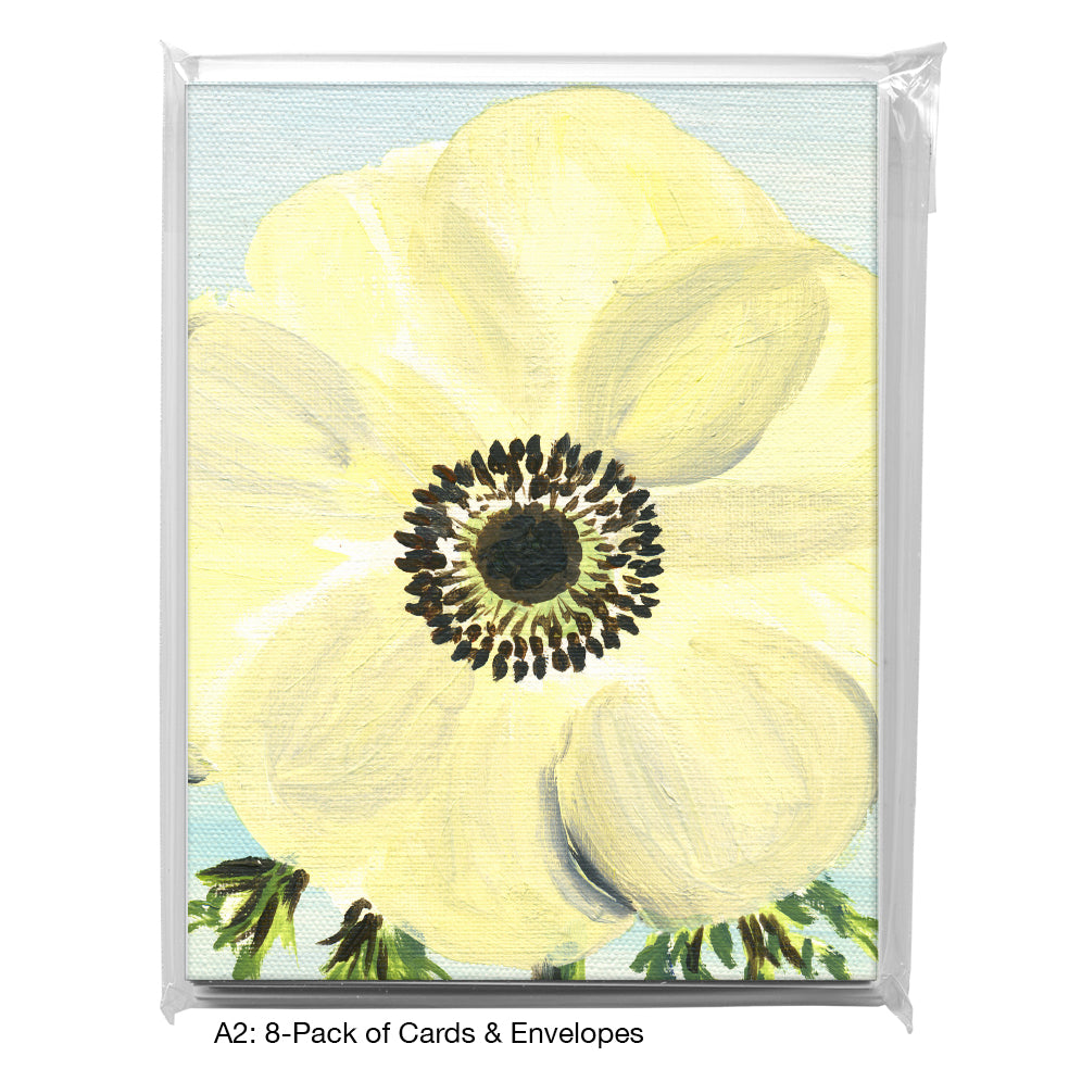 Black-Eyed White Anemone, Greeting Card (7395J)