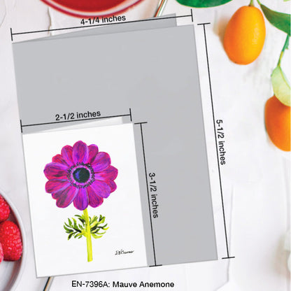 Mauve Anemone, Greeting Card (7396A), Enclosure Card, www.printedcanvas.com