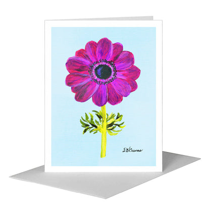 Mauve Anemone, Greeting Card (#7396T), A2 Card Front, www.printedcanvas.com