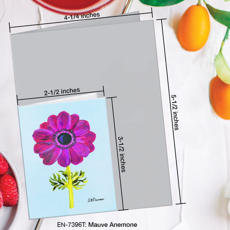 Mauve Anemone, Greeting Card (7396T), Enclosure Card, www.printedcanvas.com
