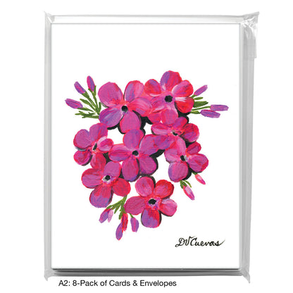 Summer Phlox Fuscia, Greeting Card (7403), A2 8-Pack, printedcanvas.com
